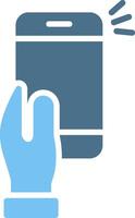 Selfie Glyph Two Color Icon Design vector