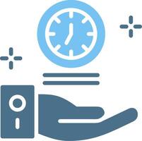 Save Time Glyph Two Color Icon Design vector
