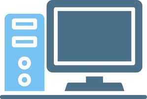 Desktop Computer Glyph Two Color Icon Design vector