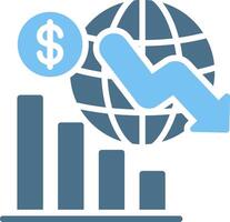 Economic Crisis Glyph Two Color Icon Design vector