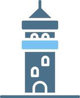 Galata Tower Glyph Two Color Icon Design vector