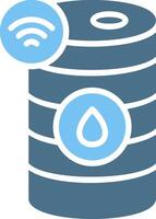 Oil Barrel Glyph Two Color Icon Design vector