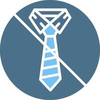 No Tie Glyph Two Color Icon Design vector