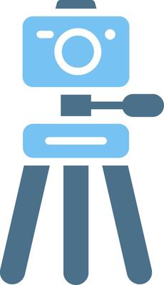 Camera Stand Glyph Two Color Icon Design