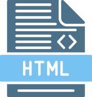 Html Glyph Two Color Icon Design vector