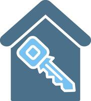 Key Glyph Two Color Icon Design vector
