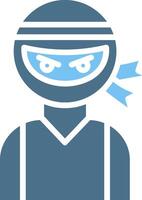 Ninja Glyph Two Color Icon Design vector
