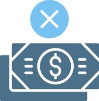 No Money Glyph Two Color Icon Design vector