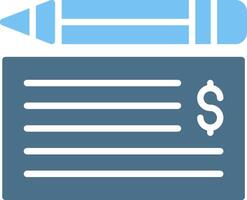 Bank Check Glyph Two Color Icon Design vector