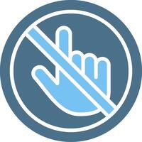 Do Not Touch Glyph Two Color Icon Design vector