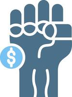 Fist Glyph Two Color Icon Design vector