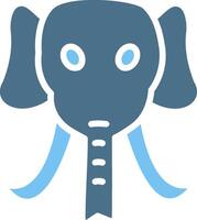 Mammoth Glyph Two Color Icon Design vector