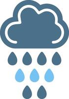 Rain Glyph Two Color Icon Design vector