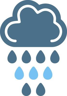 Rain Glyph Two Color Icon Design