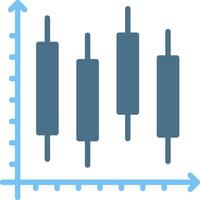 Stock Chart Glyph Two Color Icon Design vector