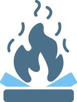 Bonfire Glyph Two Color Icon Design vector