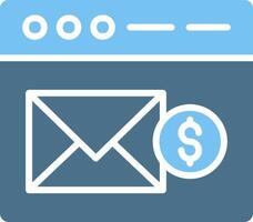 Business Mail Glyph Two Color Icon Design vector