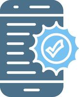 Approved Glyph Two Color Icon Design vector