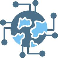 Global Connection Glyph Two Color Icon Design vector