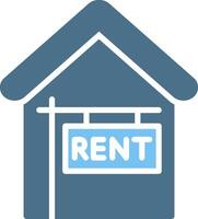 House For Rent Glyph Two Color Icon Design vector