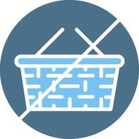 No Shopping Glyph Two Color Icon Design vector