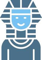Pharaoh Glyph Two Color Icon Design vector