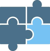 Puzzle Glyph Two Color Icon Design vector