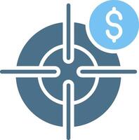 Target Glyph Two Color Icon Design vector