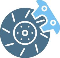 Disc Brake Glyph Two Color Icon Design vector