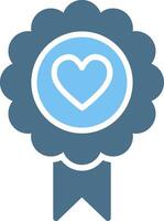 Badge Glyph Two Color Icon Design vector