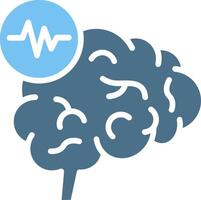 Brain Impulses Glyph Two Color Icon Design vector