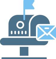 Mail Box Glyph Two Color Icon Design vector