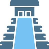 Maya Pyramid Glyph Two Color Icon Design vector