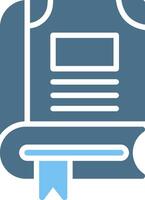 Book Glyph Two Color Icon Design vector