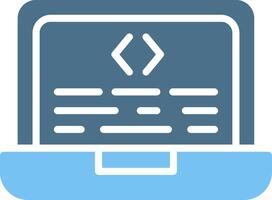 Coding Glyph Two Color Icon Design vector