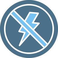 Thunder Glyph Two Color Icon Design vector