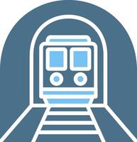 Tunnel Glyph Two Color Icon Design vector
