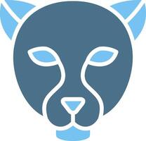 Panther Glyph Two Color Icon Design vector