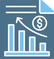 Bar Graph Glyph Two Color Icon Design vector