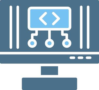 código glifo dos color icono diseño vector