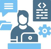 Multitask Glyph Two Color Icon Design vector
