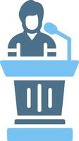 Podium Glyph Two Color Icon Design vector