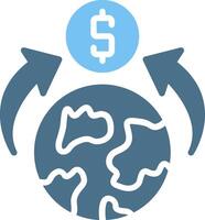 Synergy Glyph Two Color Icon Design vector