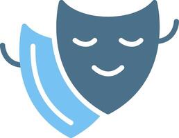 Theatre Mask Glyph Two Color Icon Design vector