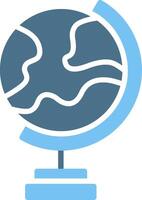 Earth Globe Glyph Two Color Icon Design vector