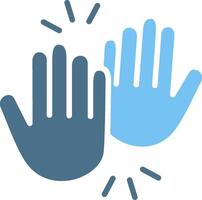High Five Glyph Two Color Icon Design vector