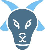 Goat Glyph Two Color Icon Design vector