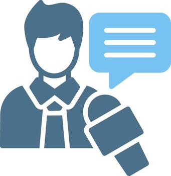 Interview Glyph Two Color Icon Design vector