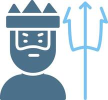 Poseidon Glyph Two Color Icon Design vector