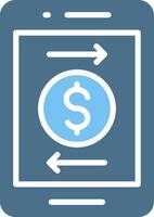 Mobile Monetizing Glyph Two Color Icon Design vector